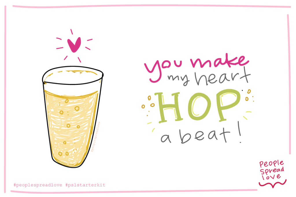 "You Make my Heart Hop a Beat" postcard