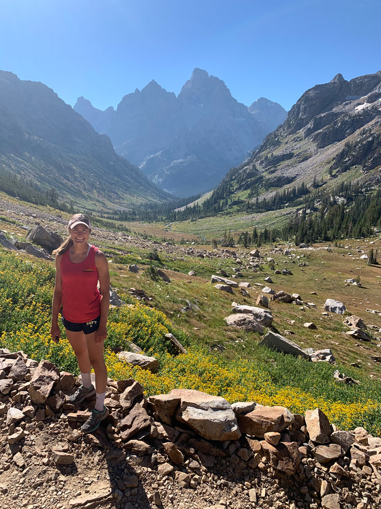 Image of Meredith Runkle Olson in the Tetons.