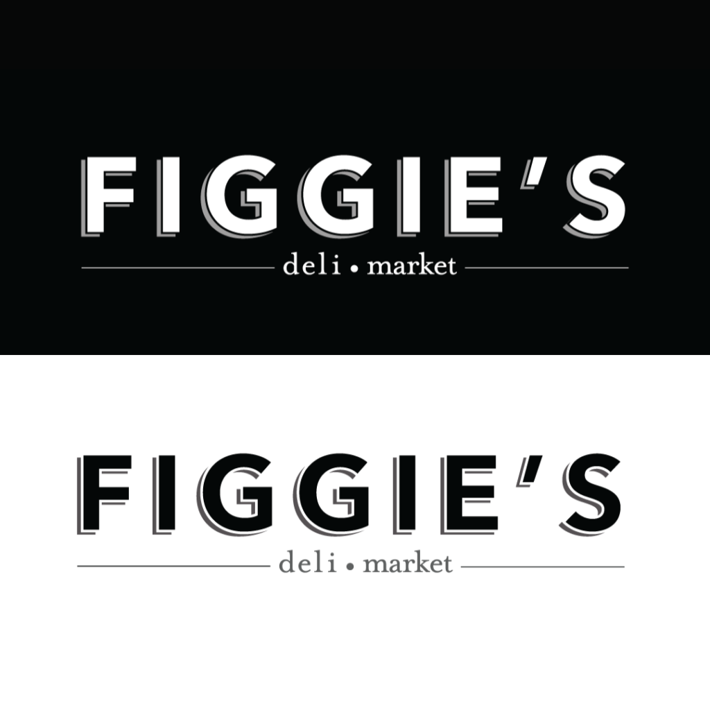 Figgie's black on white text logo variation