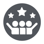 Icon set - Group together with stars overhead