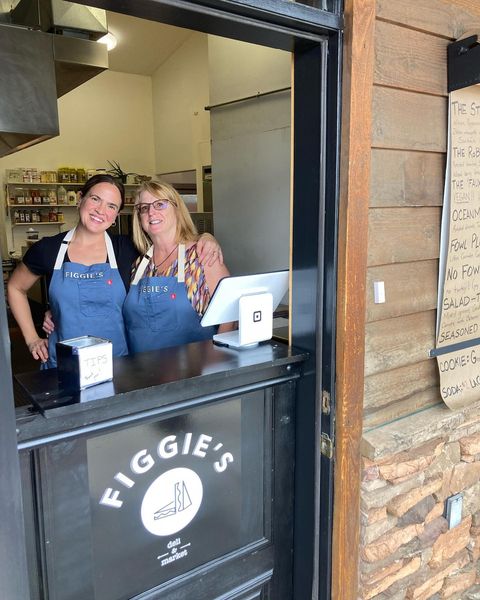 Hannah McClellan and Carol from Figgie's Deli in Driggs, Idaho