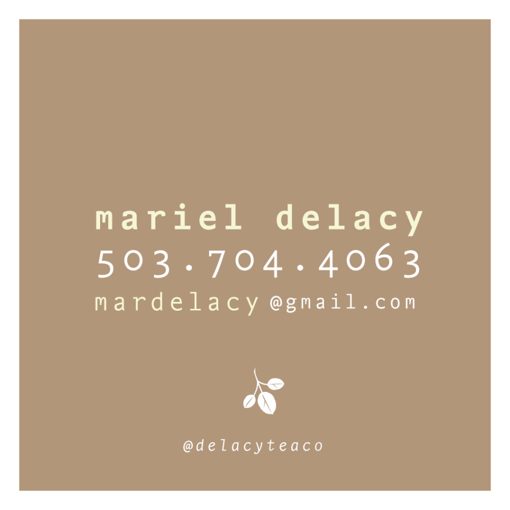 DeLacy Tea Company, Mariel DeLacy information