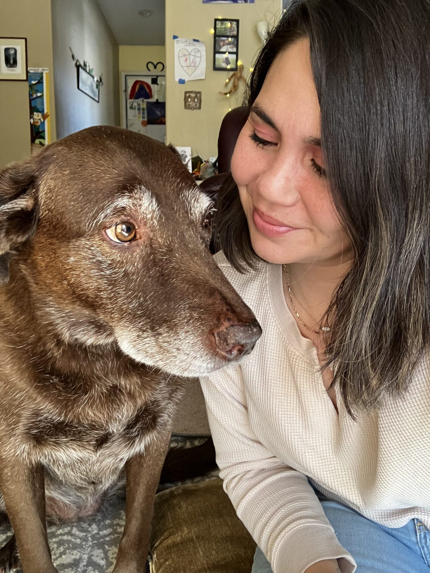 Heather and Sadie, the dog